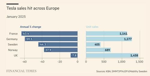 Tesla faces significant sales decline in European markets